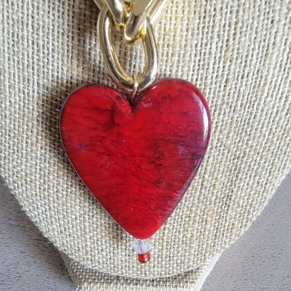 Big Red Heart Necklace - Picture 2 of 4